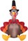The Costume Center 60" Brown and Black Inflatable Happy Turkey Day Lights Up